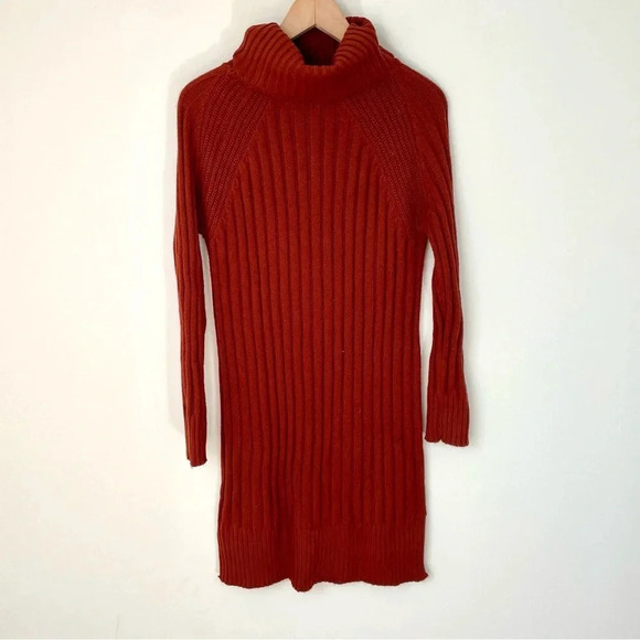 Seven  Sisters Ribbed Turtleneck Sweater Dress - Picture 2 of 6